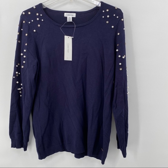 Calvin Klein Navy Blue Sweater Size M NWT - Picture 1 of 7